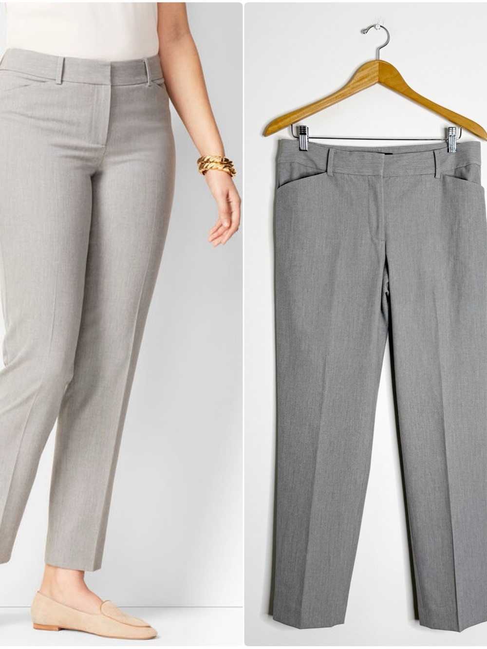 Talbots Hampshire Ankle Pants Size 6 Gray Stretch Trouser Pants